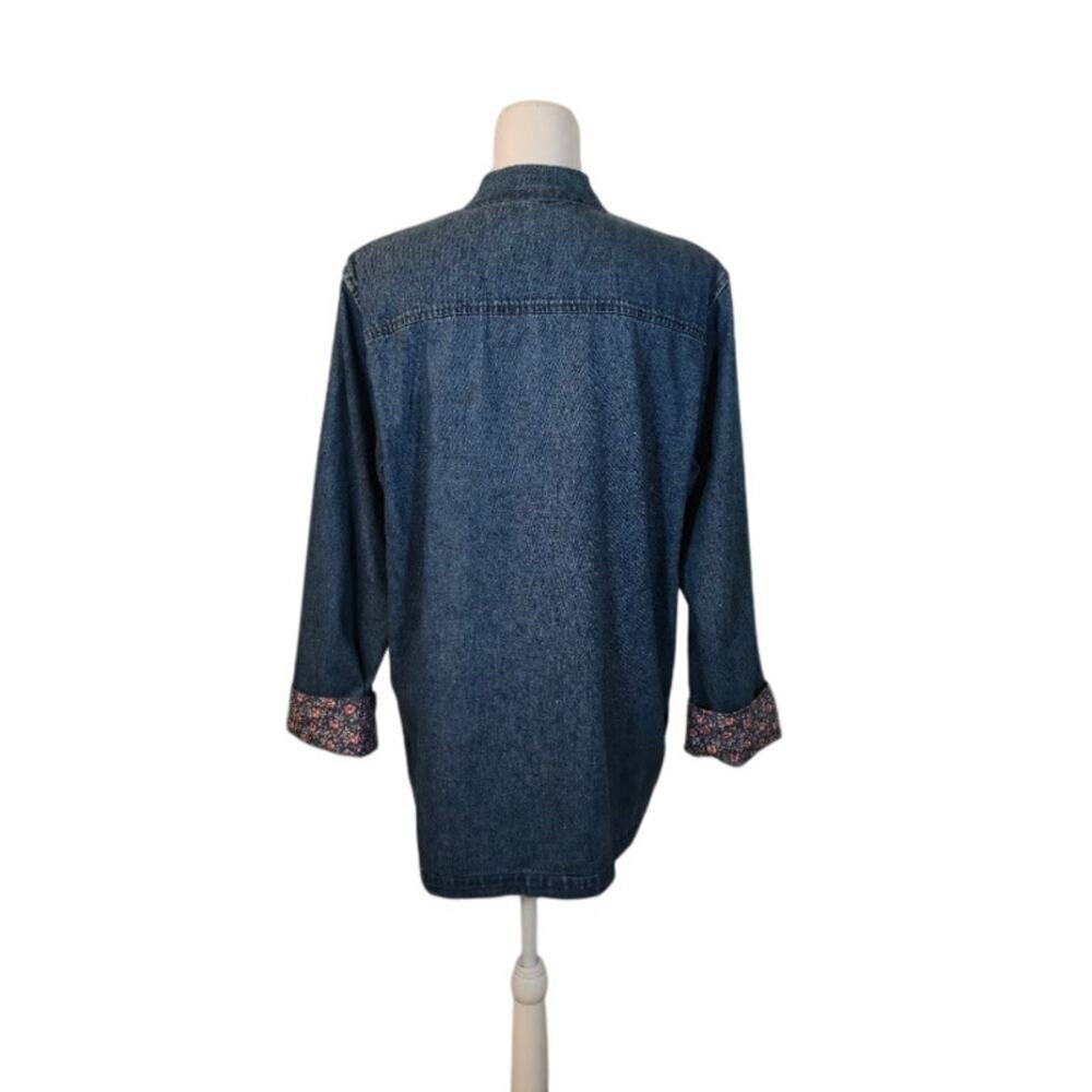Orvis Vintage Women's Denim Jacket Size 14 Blue Pockets Casual Preppy - Picture 2 of 9